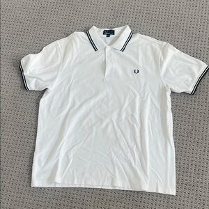 Fred Perry White Polo with Black Trim